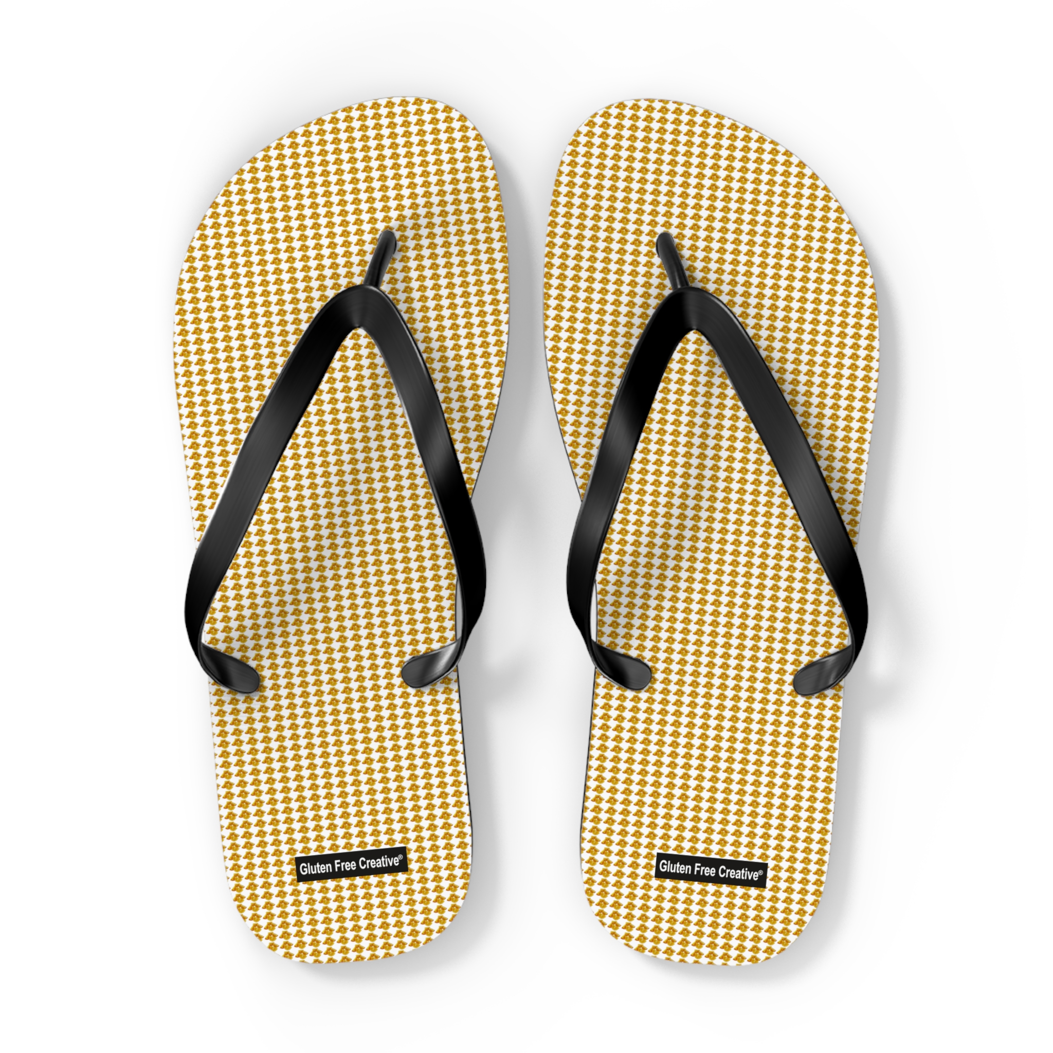 X-Large Unisex Flip Flops - Orange Love Gluten Free Creative® Design