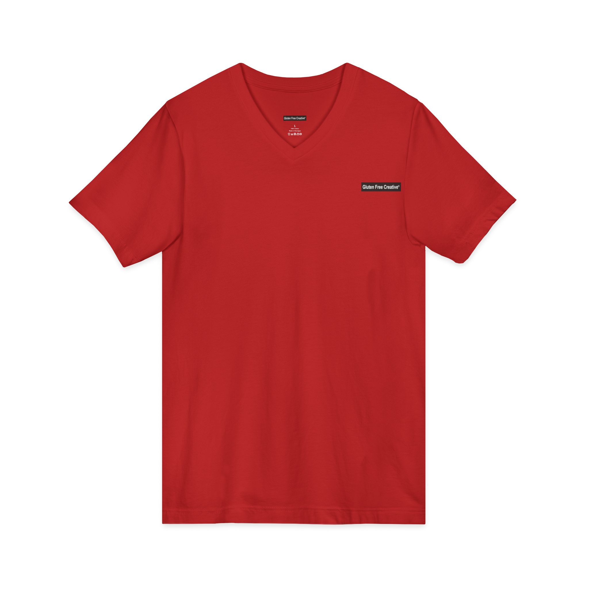 Unisex V-Neck T-Shirt - Gluten Free Creative® Logo Design - Image 7