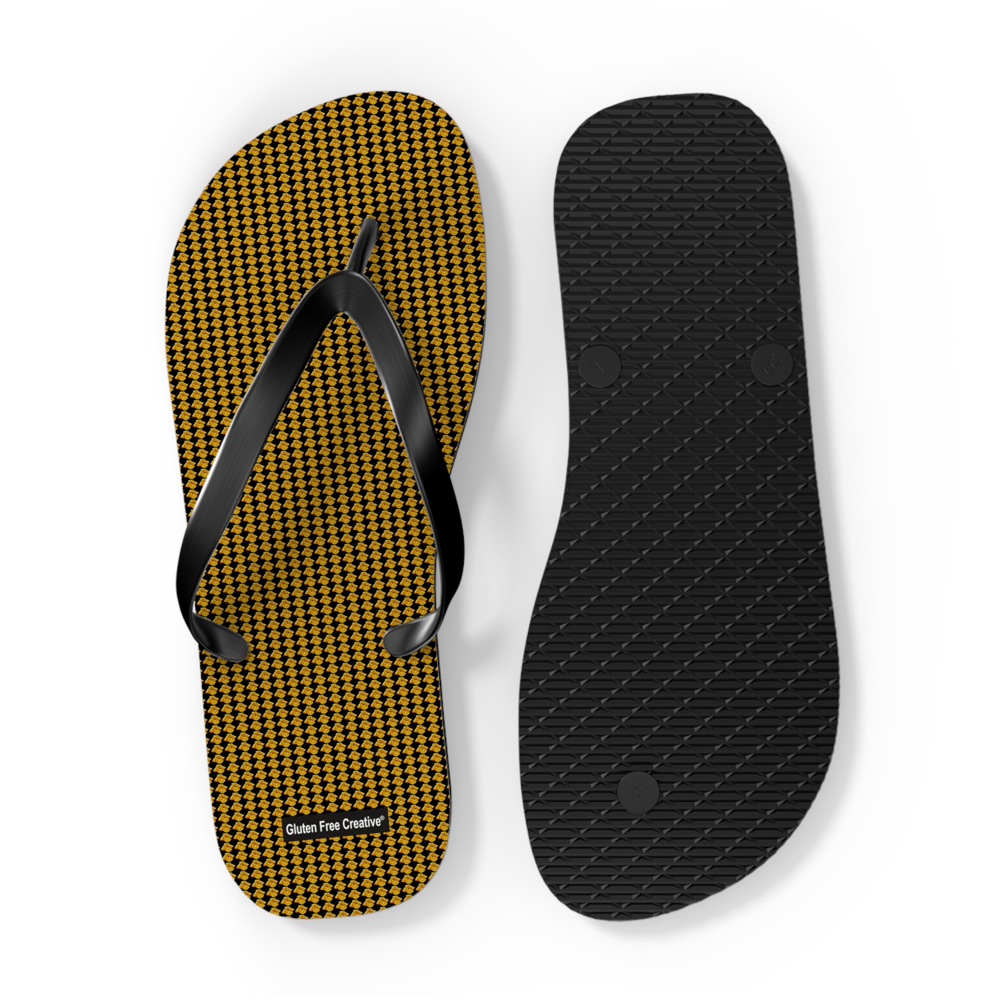 X-Large Unisex Flip Flops - Very Orange Gluten Free Creative® Design - Image 2