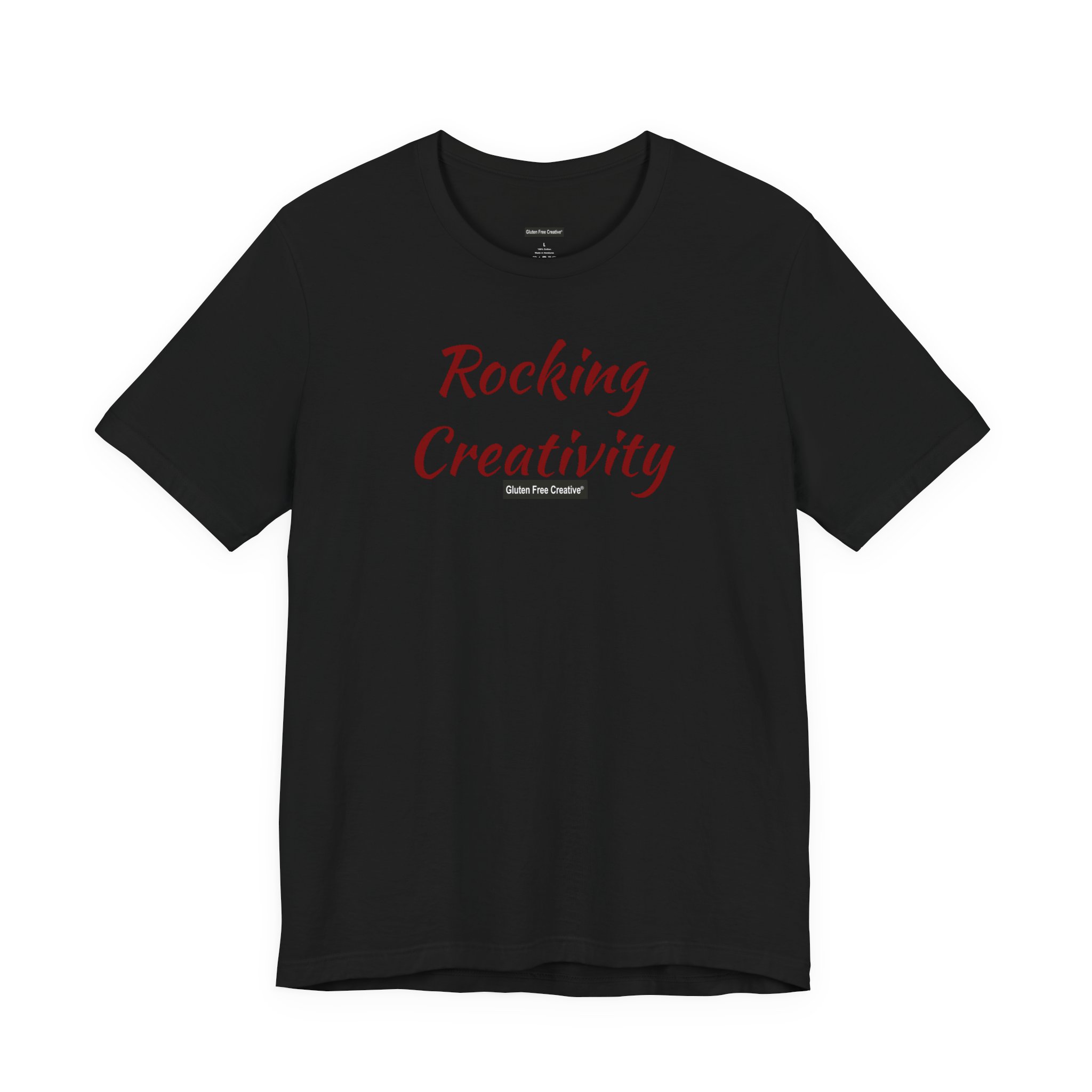 Unisex Crewneck T-Shirt - Gluten Free Creative® Rocking Creativity Design - Image 9