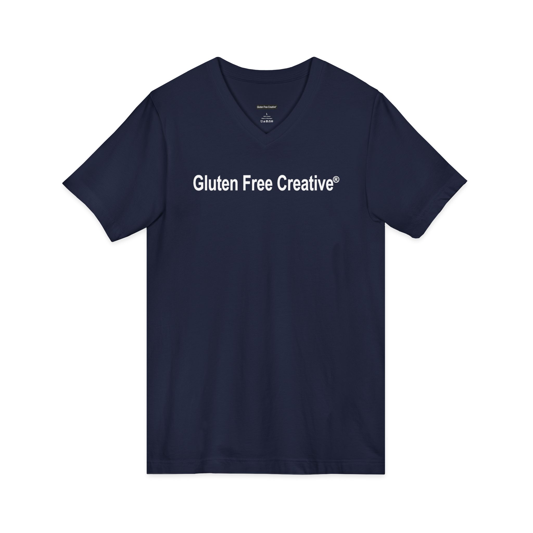 Unisex V-Neck T-Shirt - Gluten Free Creative® Lg Logo Design - Image 7