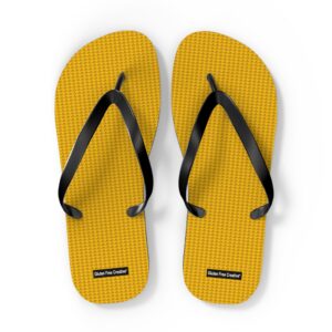 X-Large Unisex Flip Flops - Yellow Citrus Splash Gluten Free Creative® Design