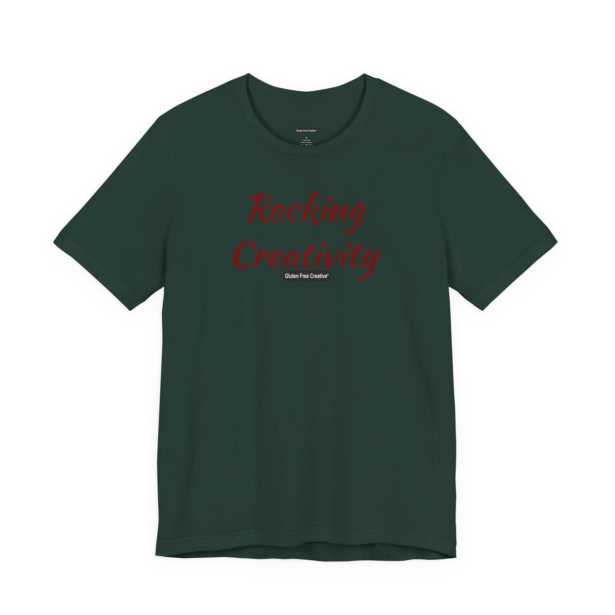 Unisex Crewneck T-Shirt - Gluten Free Creative® Rocking Creativity Design - Image 3