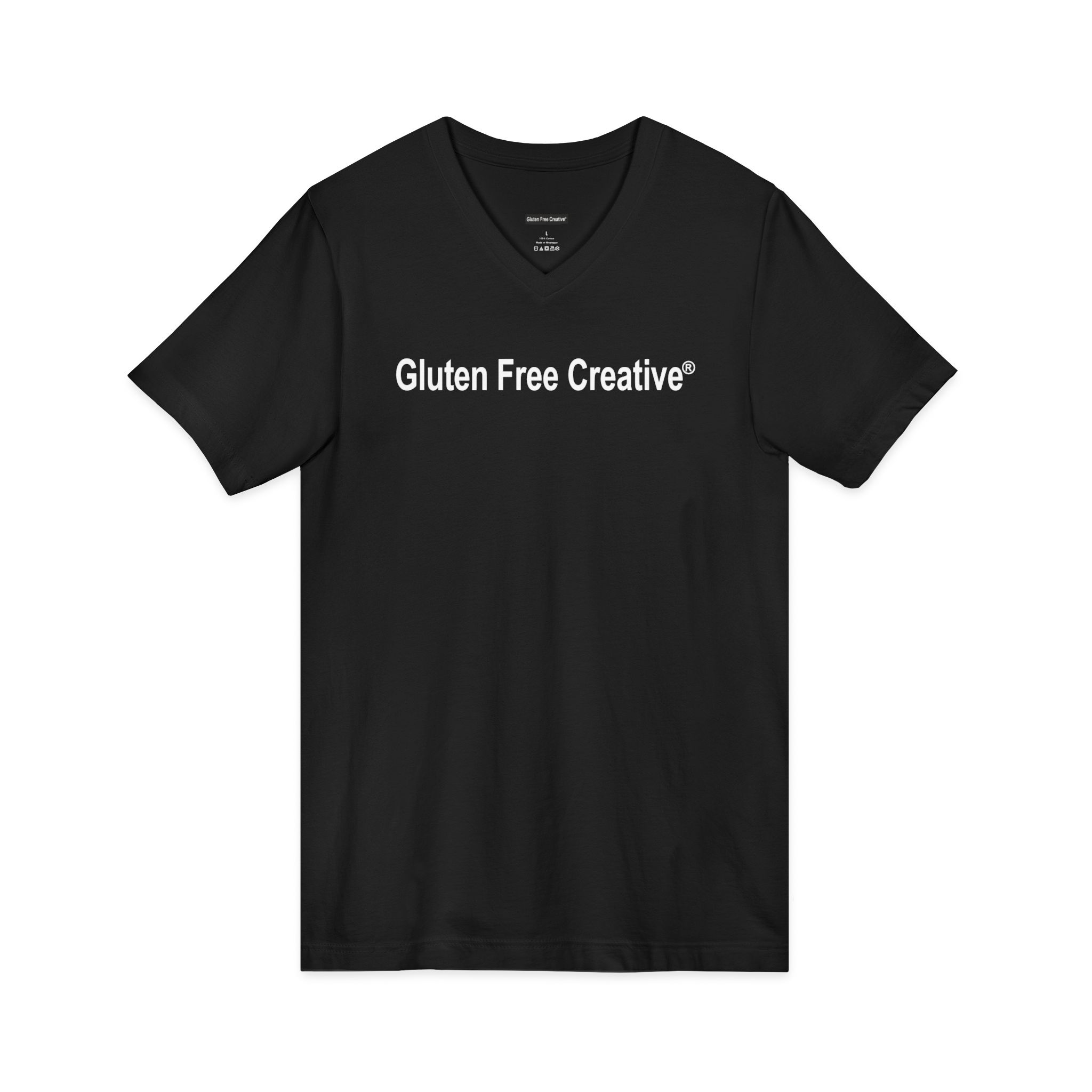 Unisex V-Neck T-Shirt - Gluten Free Creative® Lg Logo Design - Image 5