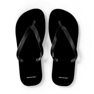 X-Large Unisex Flip Flops - Black Gluten Free Creative® Logo Design