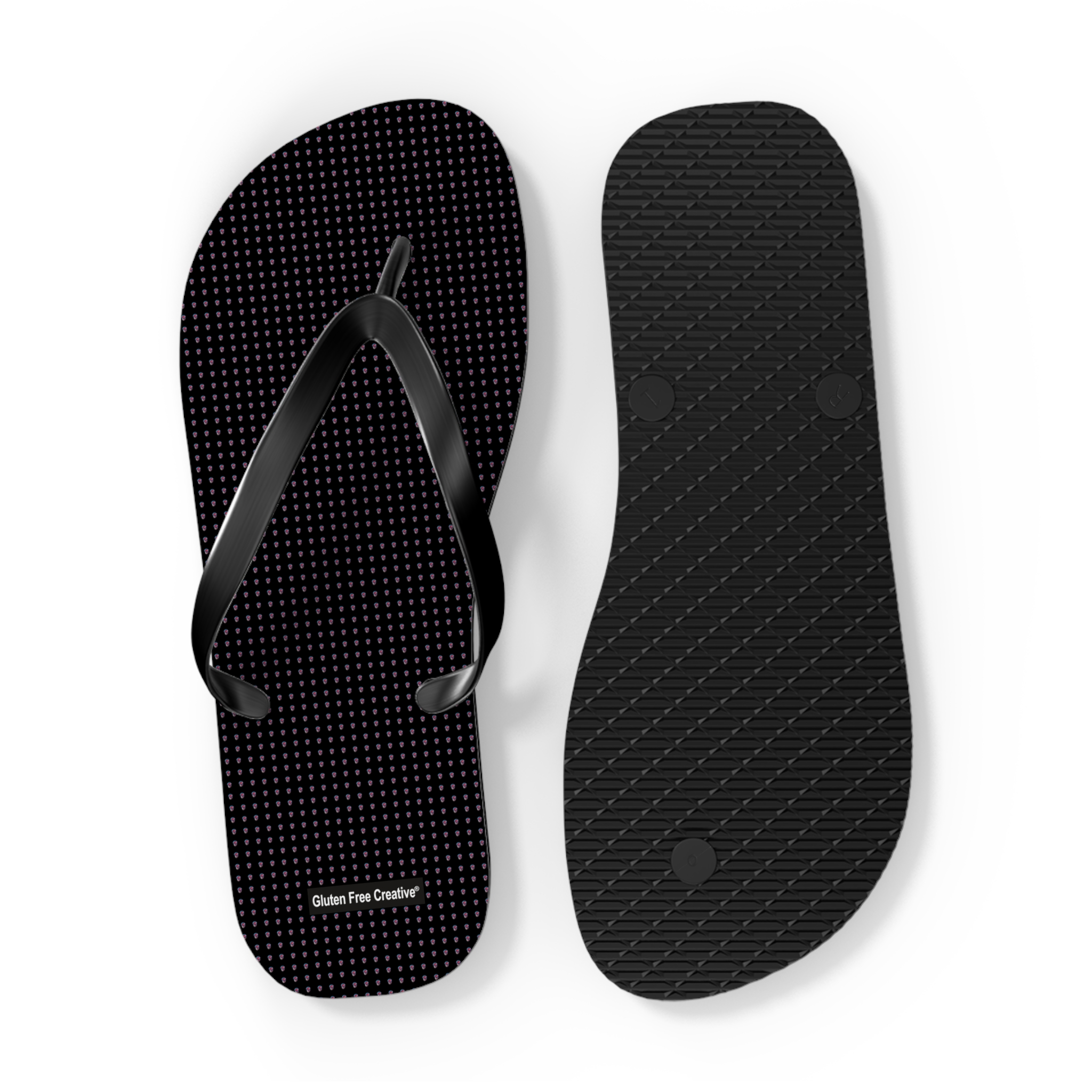 X-Large Unisex Flip Flops - Very Berry Gluten Free Creative® Design - Image 2