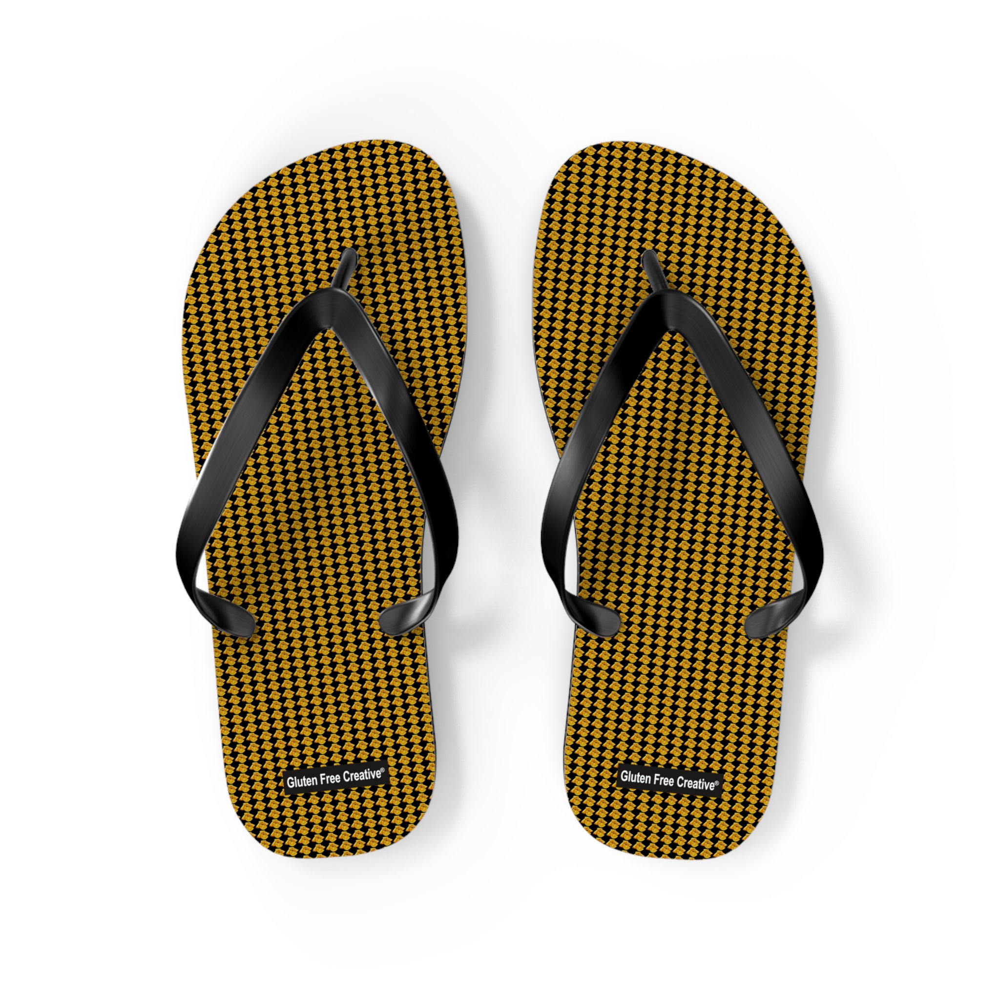 Medium Unisex Flip Flops - Very Orange Gluten Free Creative® Design