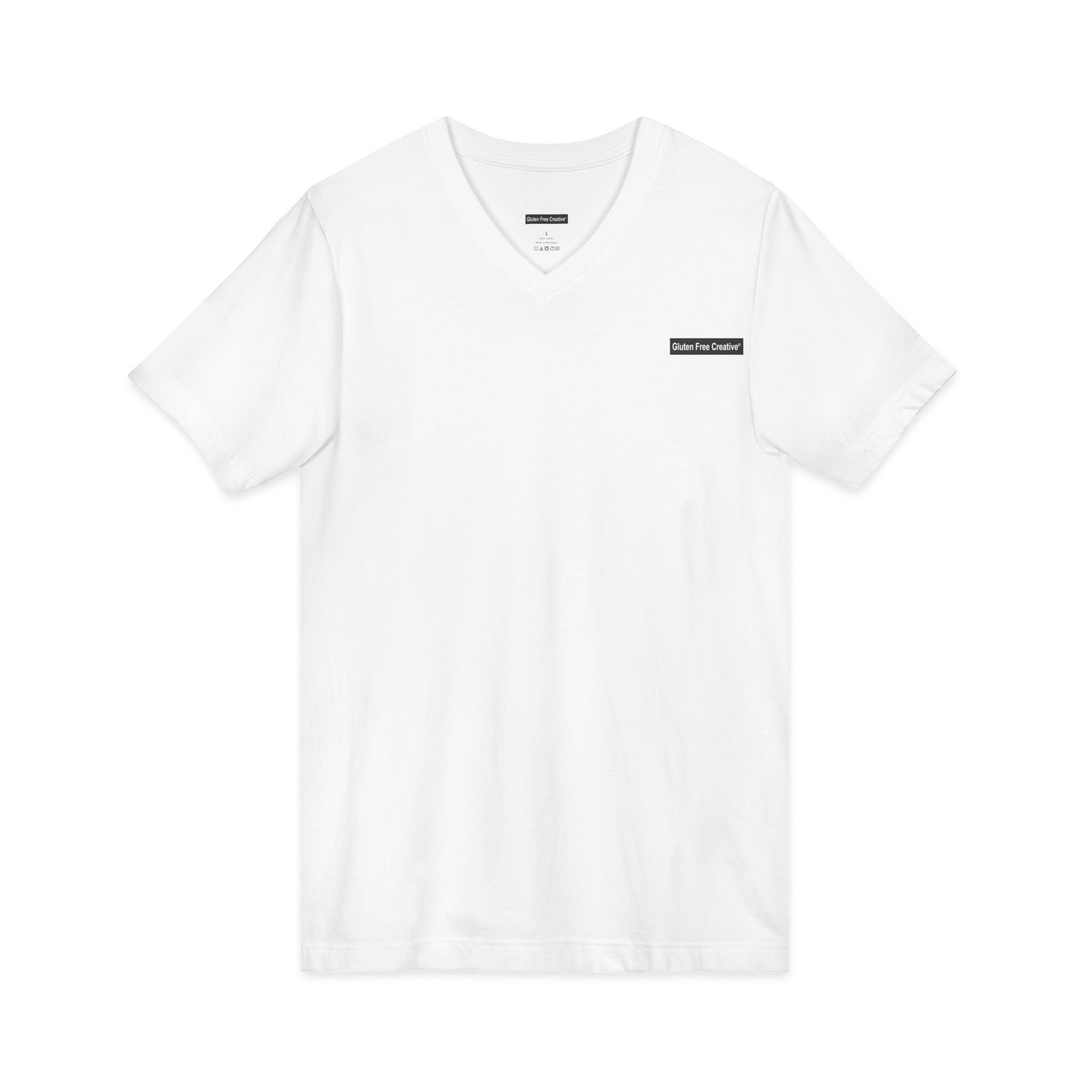 Unisex V-Neck T-Shirt - Gluten Free Creative® Logo Design - Image 3