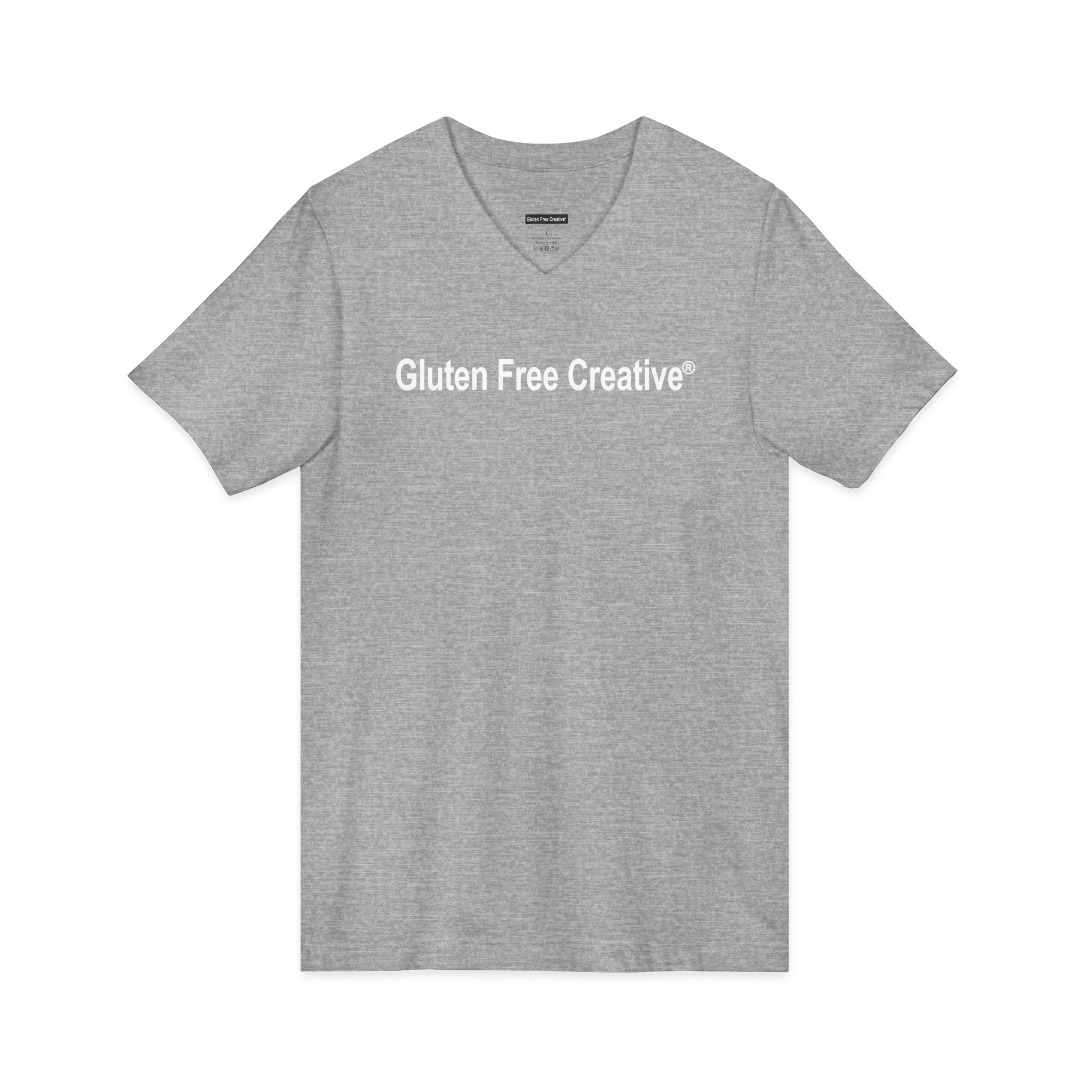 Unisex V-Neck T-Shirt - Gluten Free Creative® Lg Logo Design - Image 3