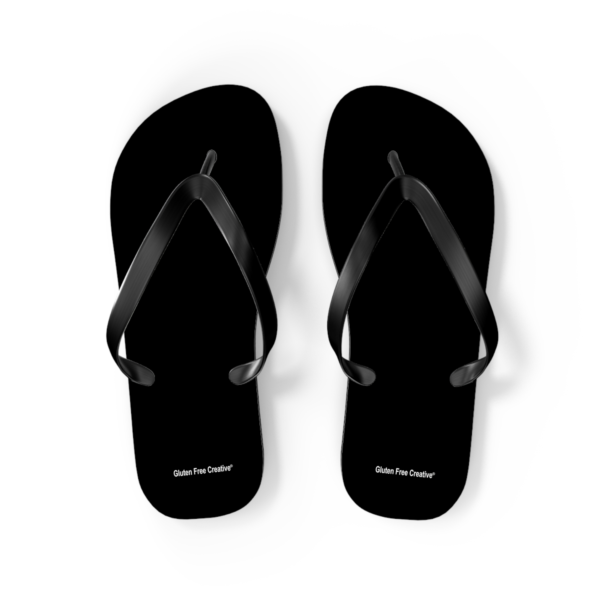 Medium Unisex Flip Flops - Black Gluten Free Creative® Logo Design