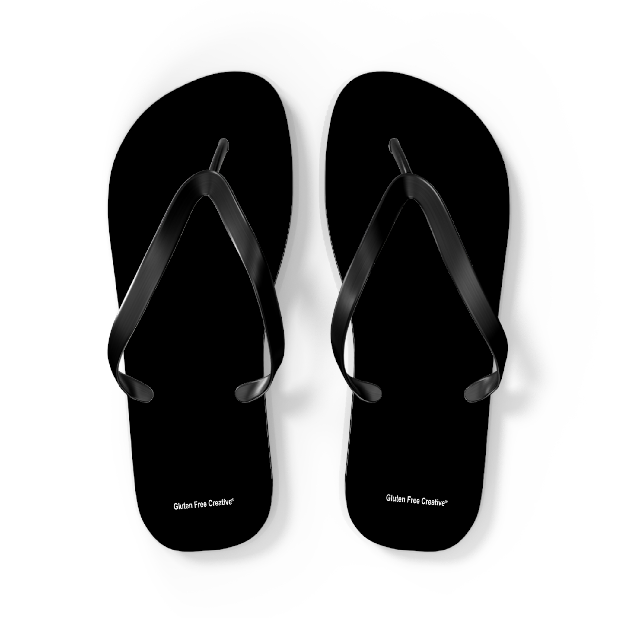 Large Unisex Flip Flops - Black Gluten Free Creative® Logo Design