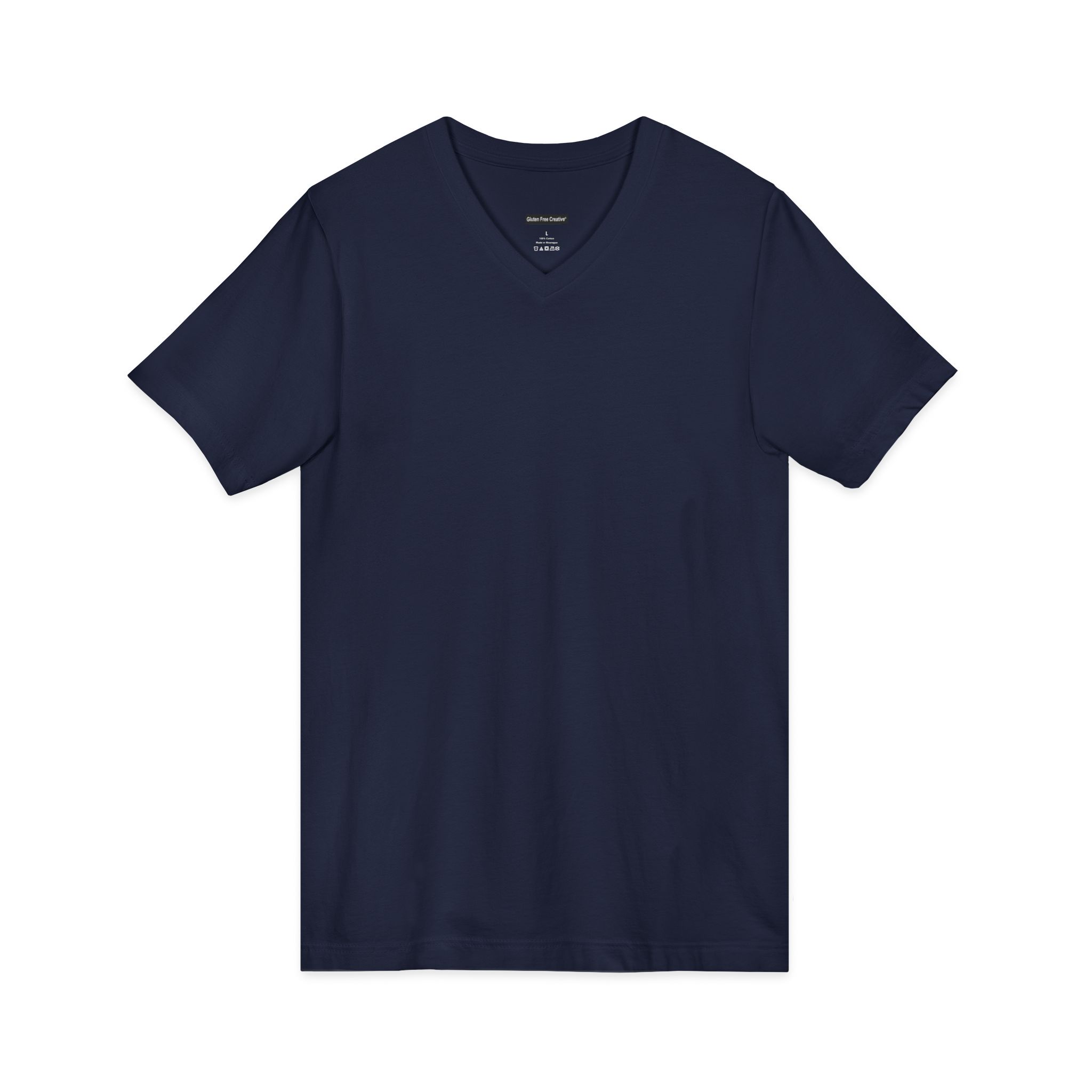 Unisex V-Neck T-Shirt - Gluten Free Creative® Solid Colour Design
