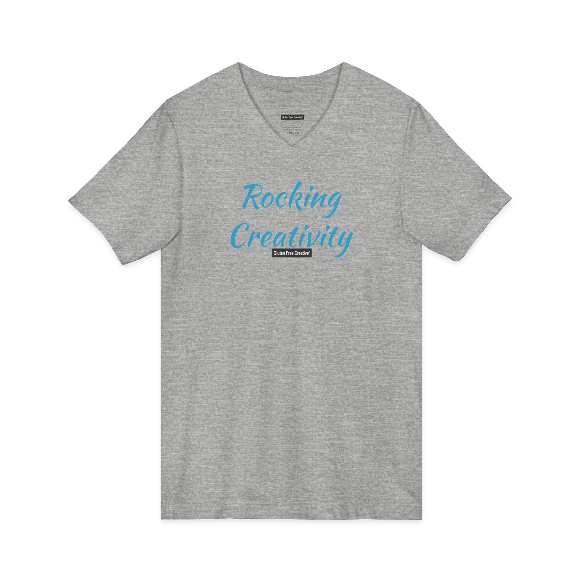 Unisex V-Neck T-Shirt - Gluten Free Creative® Rocking Creativity Design