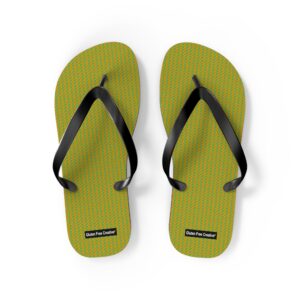 Medium Unisex Flip Flops - Green Citrus Splash Gluten Free Creative® Design