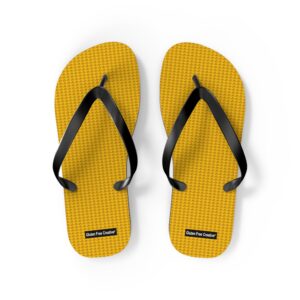 Medium Unisex Flip Flops - Yellow Citrus Splash Gluten Free Creative® Design