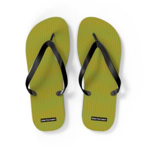 Large Unisex Flip Flops - Green Citrus Splash Gluten Free Creative® Design