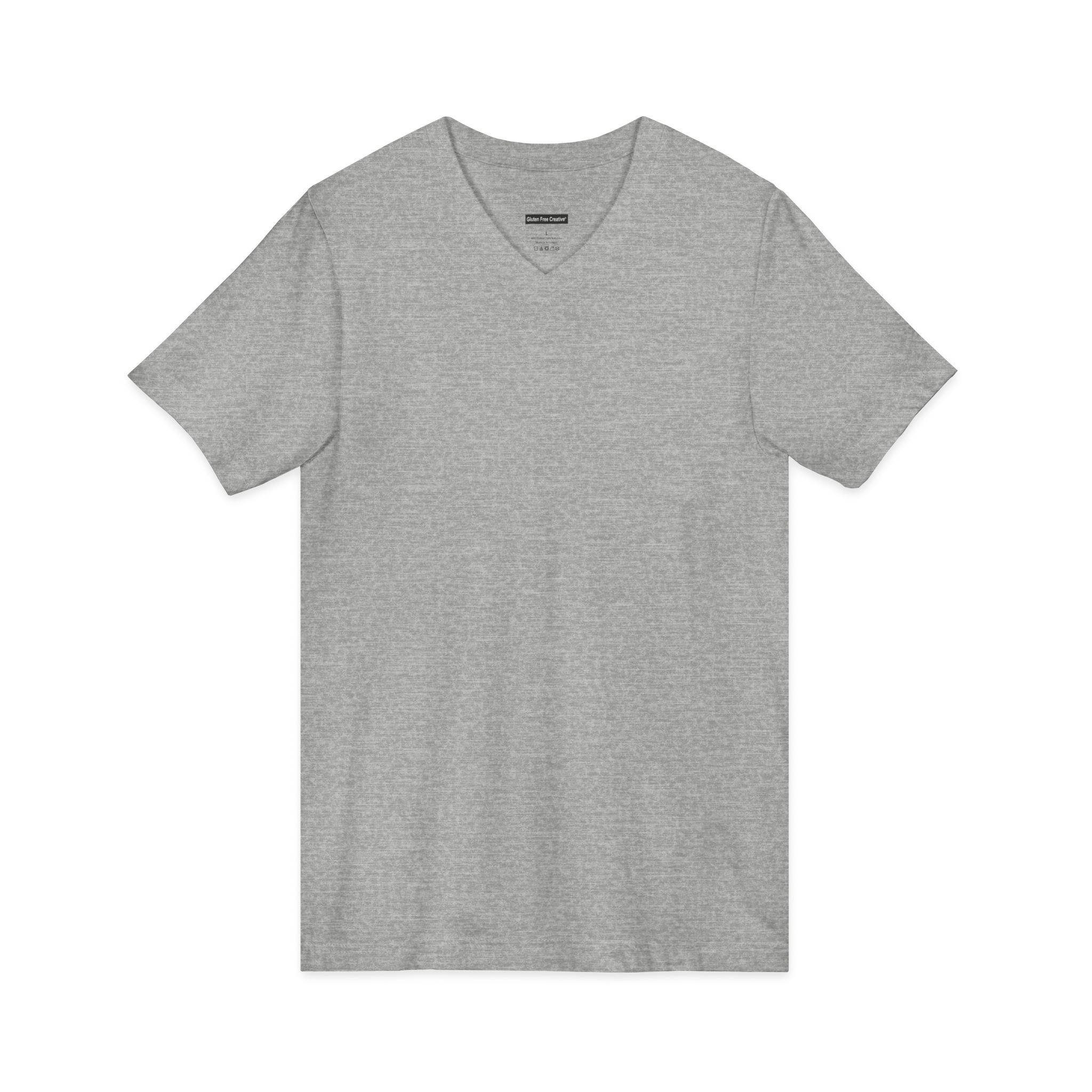 Unisex V-Neck T-Shirt - Gluten Free Creative® Solid Colour Design - Image 3
