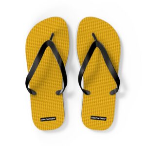 Large Unisex Flip Flops - Yellow Citrus Splash Gluten Free Creative® Design