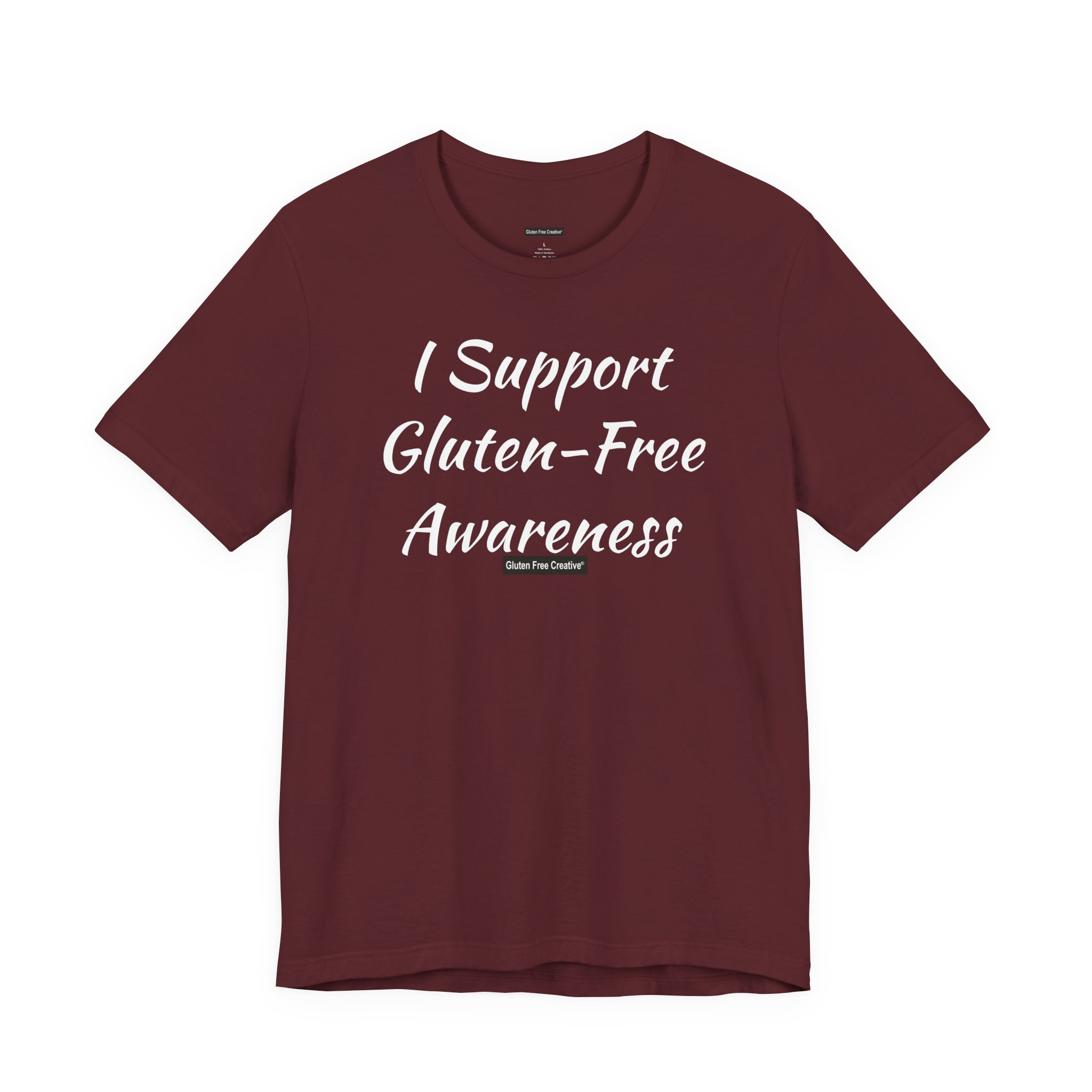 Unisex Crewneck T-Shirt - I Support Gluten-Free Awareness - Gluten Free Creative® Design